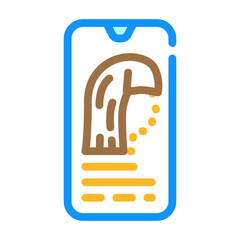 app with ar showing hairstyle color icon vector. app with ar showing hairstyle sign. isolated symbol illustration