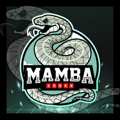 Black mamba snake mascot. esport logo design © REYYARTS