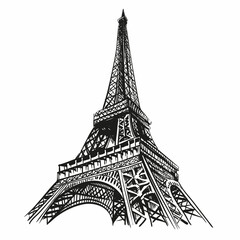 Eiffel Tower sketch drawing. Paris,France vector illustration  - 486571239