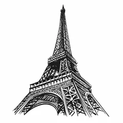 Foto op Canvas Eiffel Tower sketch drawing. Paris,France vector illustration  © romanya