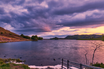 sunset over the lake