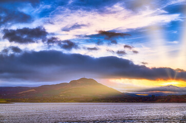 sunset over the mountains