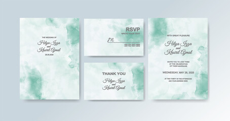 Wedding invitation with abstract watercolor background