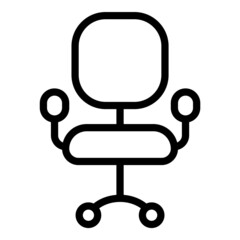 Office Armchair Flat Icon Isolated On White Background