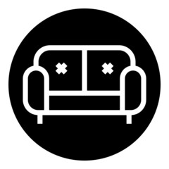 Sofa Flat Icon Isolated On White Background