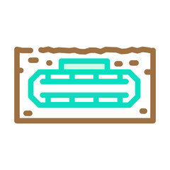 mine military color icon vector. mine military sign. isolated symbol illustration