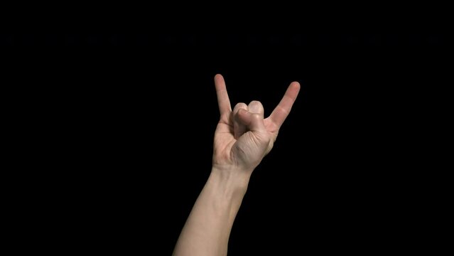 Hand Shaking The Rock And Roll Symbol (wide)