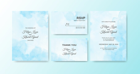 Wedding invitation with abstract watercolor background.