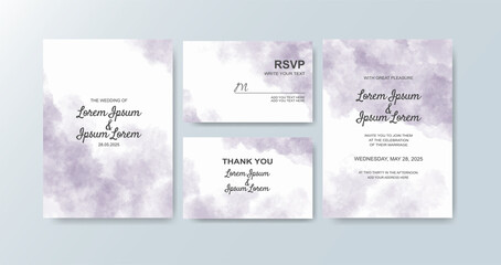 Wedding invitation with abstract watercolor background.