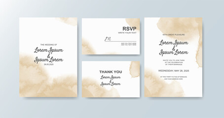 Wedding invitation with abstract watercolor background.