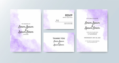 Wedding invitation with abstract watercolor background.