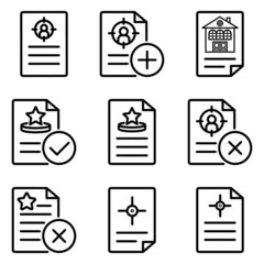 Docs2 Flat Icon Set Isolated On White Background