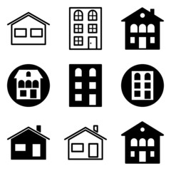 Fototapeta premium House Flat Icon Set Isolated On White Background