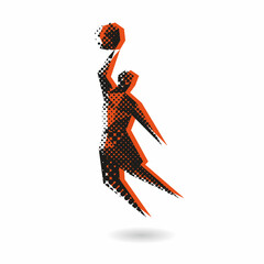 Basketball player abstract isolated on a white background, vector illustration