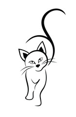 Silhouette of a domestic cat.
