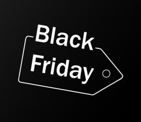Obraz premium black friday sale vector template. White inscription on a black background