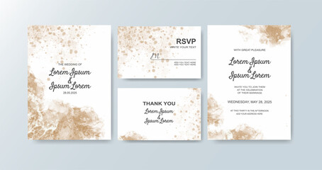 Wedding invitation with abstract watercolor background.