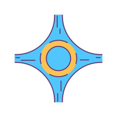 Creative road circle icon vector
