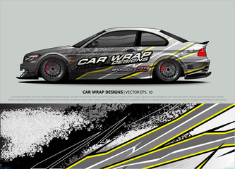 car wrap design. simple lines with abstract background vector