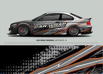 car wrap design. simple lines with abstract background vector