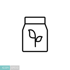 Fertilizer pack vector icon. Seed package sign