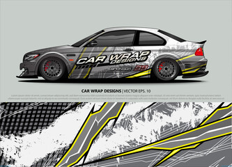 car wrap design. simple lines with abstract background vector