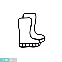 Rubber boots isolated vector icon