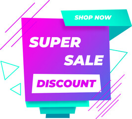 Web banner with text for business and shop sale super sale