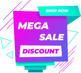 Web banner with text for business and shop sale mega sale