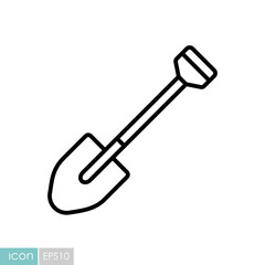 Garden shovel isolated vector icon
