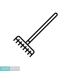 Garden rake vector isolated icon
