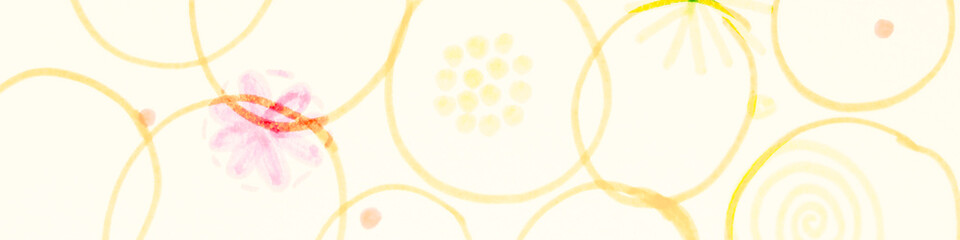 Circle Idea. Orange Tibetan Print. Beige Water
