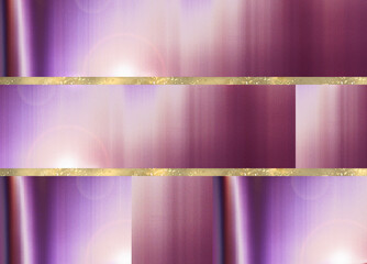 Designer gradient colors purples blocks golden seams closeup
