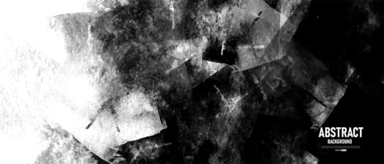 Fototapeta premium Black and white abstract grunge paint texture background. 