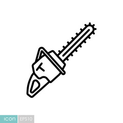 Garden chainsaw isolated vector icon