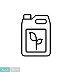 Canister of plant fertilizers vector icon