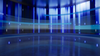 3D Virtual News Studio Background. 3d rendering - obrazy, fototapety, plakaty