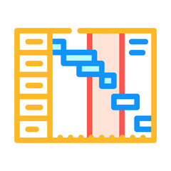 plan of time and tasks color icon vector. plan of time and tasks sign. isolated symbol illustration