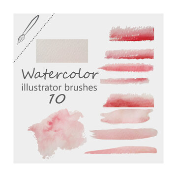 Watercolor brushes for illustrator.
Pudka, rose, marshmallow
Dry brush