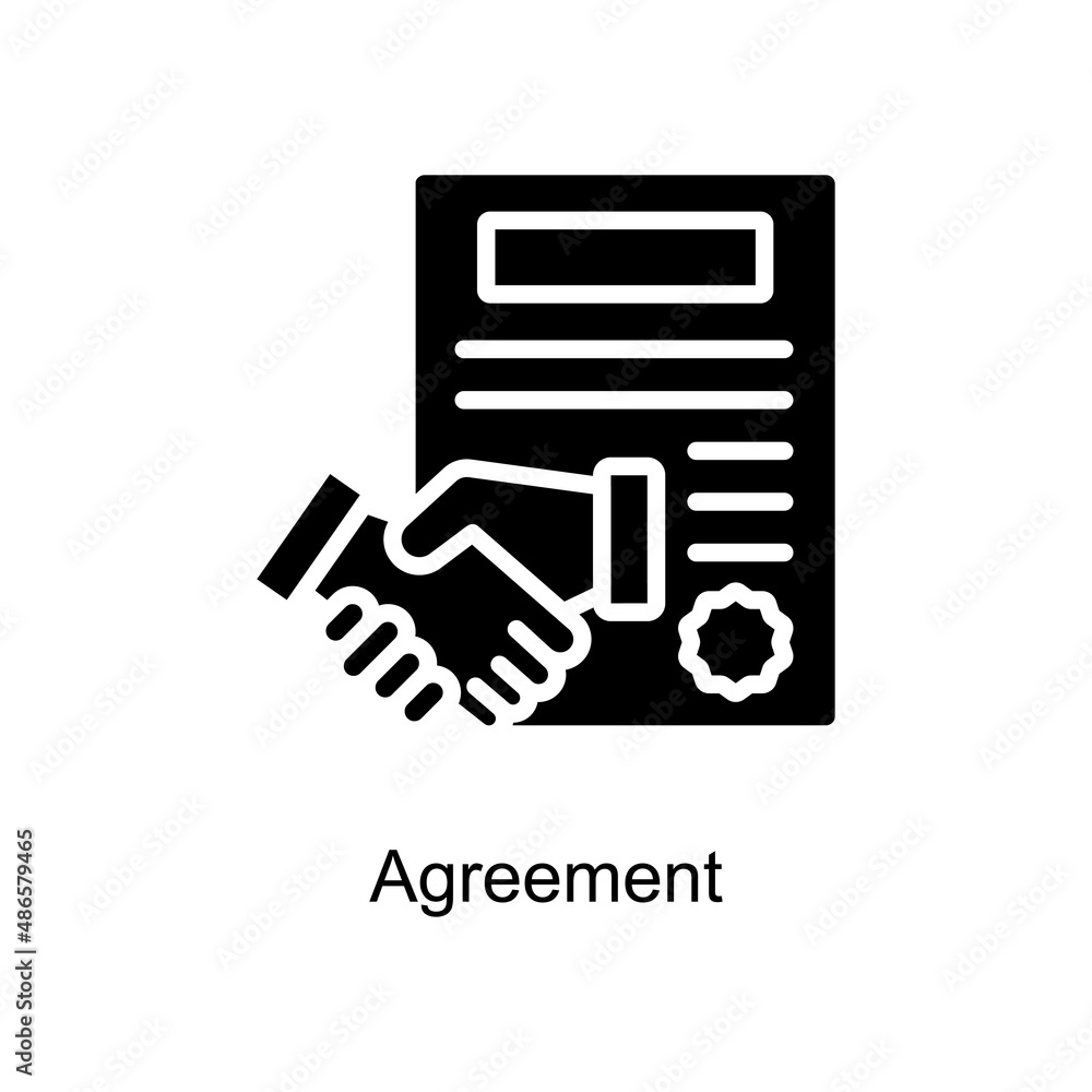 Poster agreement vector solid icon for web isolated on white background eps 10 file