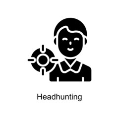 Headhunting vector Solid icon for web isolated on white background EPS 10 file