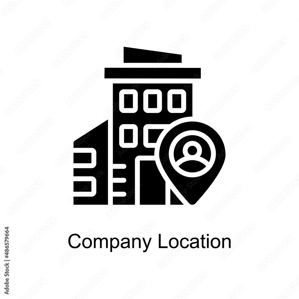 Aufkleber company location vector solid icon for web isolated on white background eps 10 file