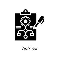 Workflow vector Solid icon for web isolated on white background EPS 10 file