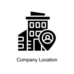 Company Location vector Solid icon for web isolated on white background EPS 10 file