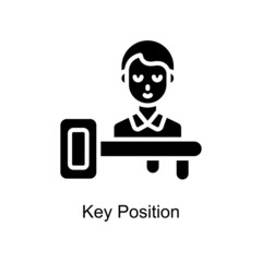 Key Position vector Solid icon for web isolated on white background EPS 10 file