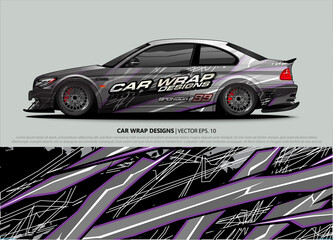 car wrap design. simple lines with abstract background vector