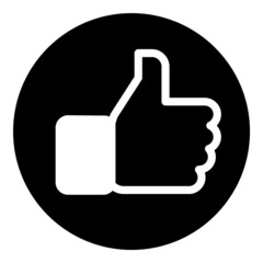 Thumb Up Button Flat Icon Isolated On White Background