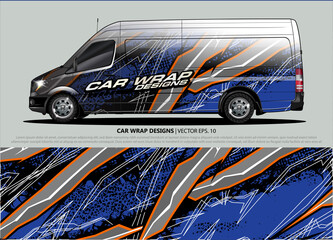 car wrap design. simple lines with abstract background vector