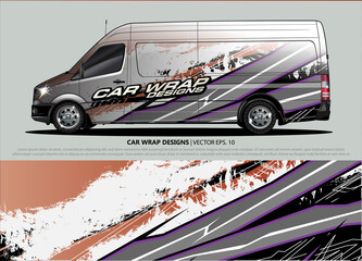 car wrap design. simple lines with abstract background vector