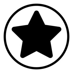 Fototapeta premium Star Button Flat Icon Isolated On White Background